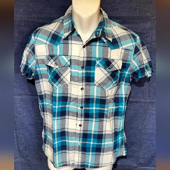 Urban pipeline western short sleeve pearl snap button shirt - Picture 1 of 6